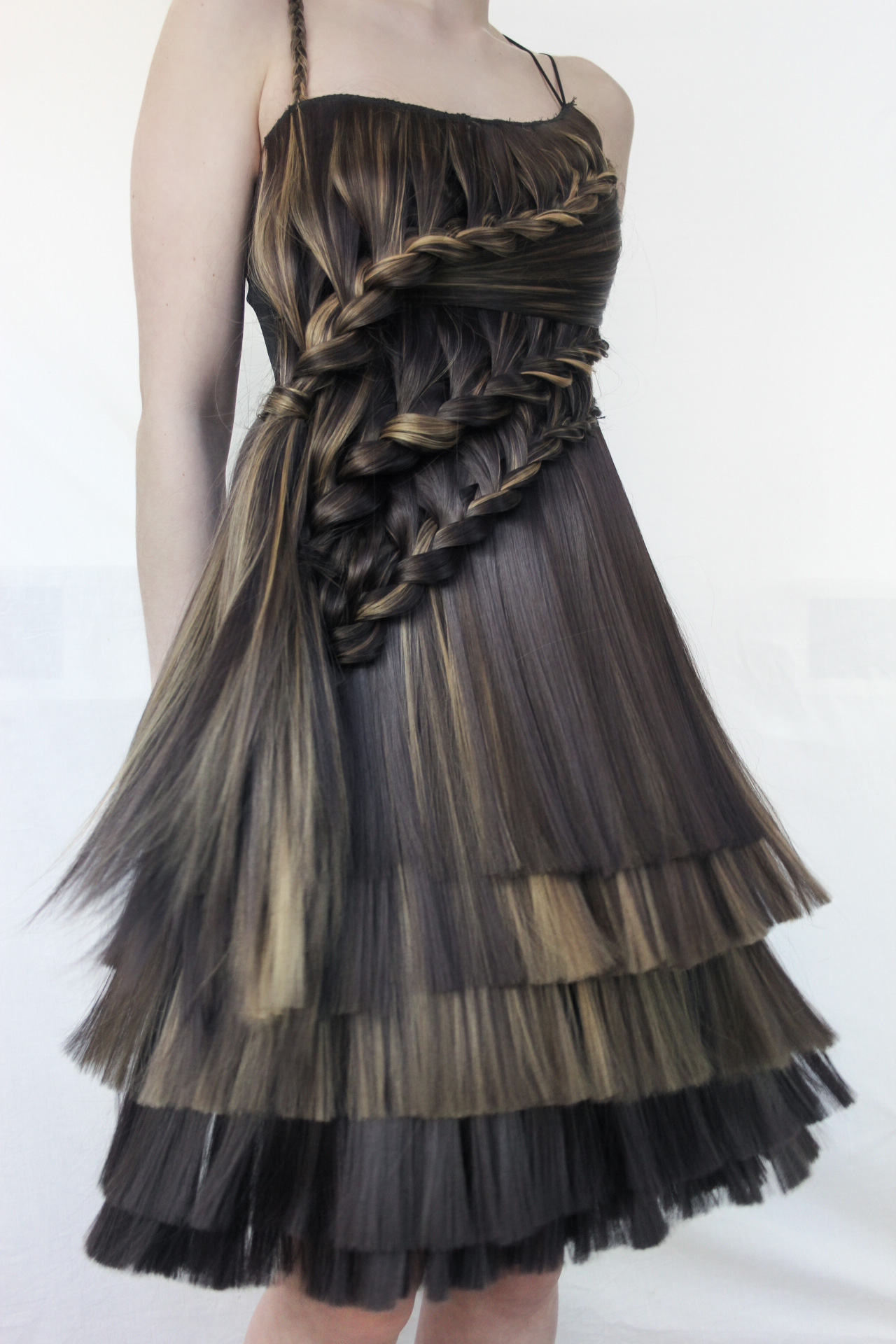 Emma's dress made from hair.