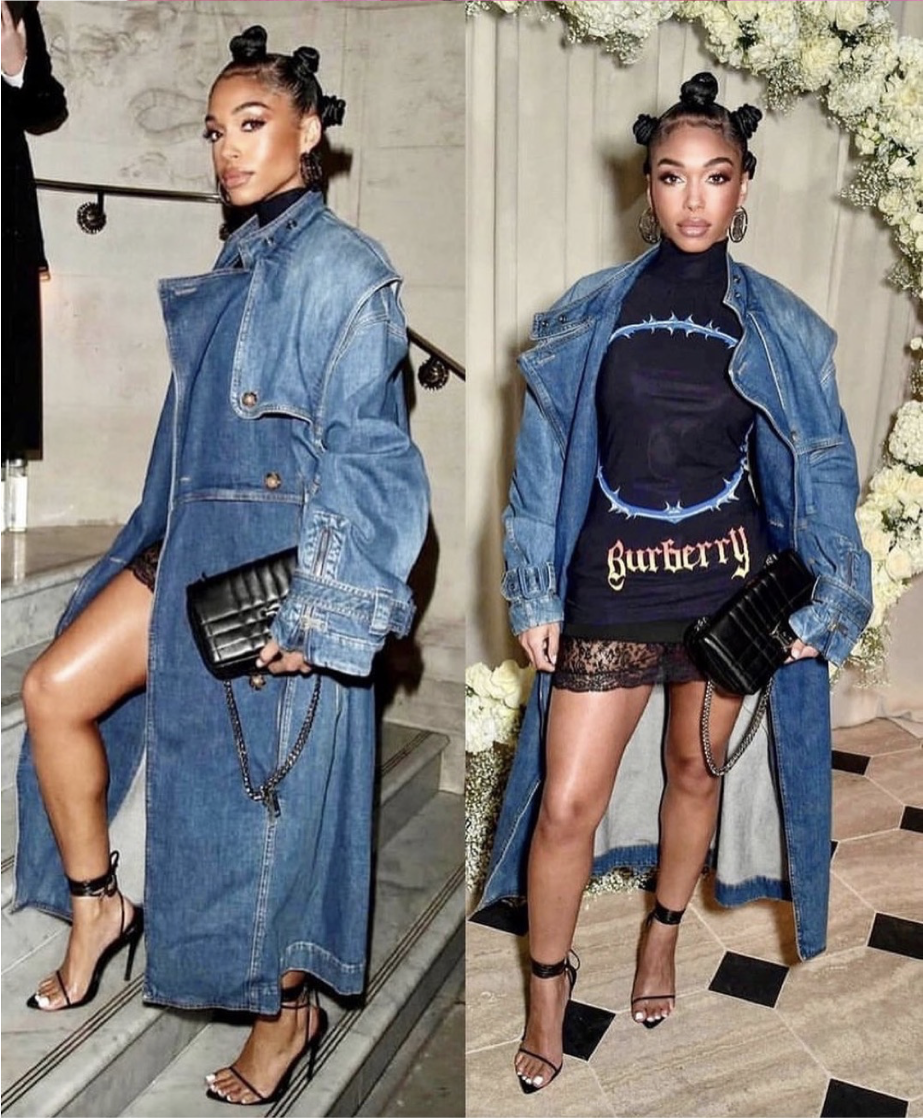 Lori Harvey for Burberry with Charlotte Tilbury