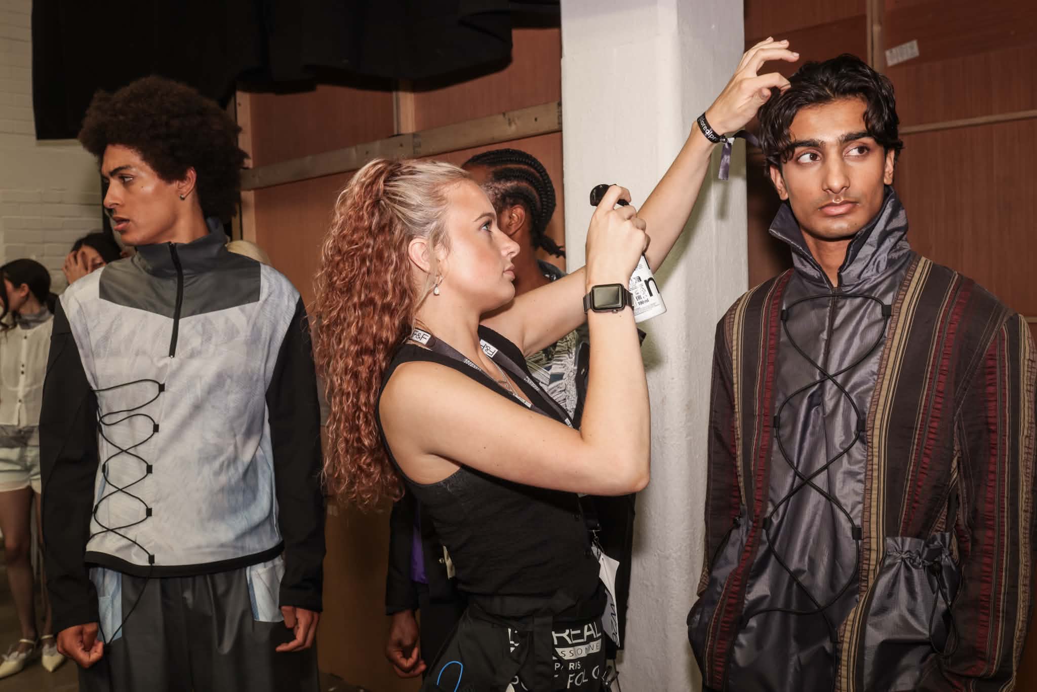 Isla at Saks Hexham backstage at Graduate Fashion Show