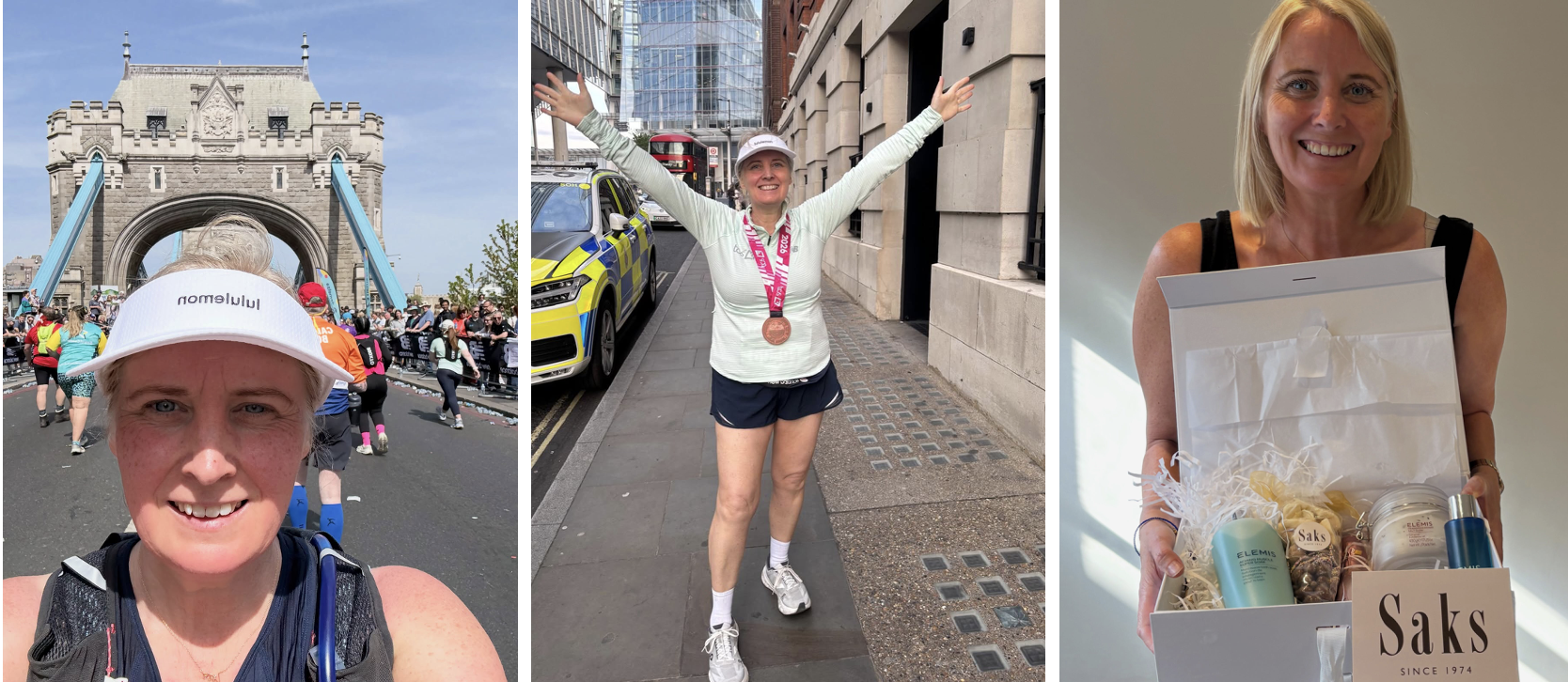 Anna at Saks running the London Marathon