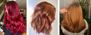 Auburn hair colours created at Saks Guisborough, Hertford and Newark