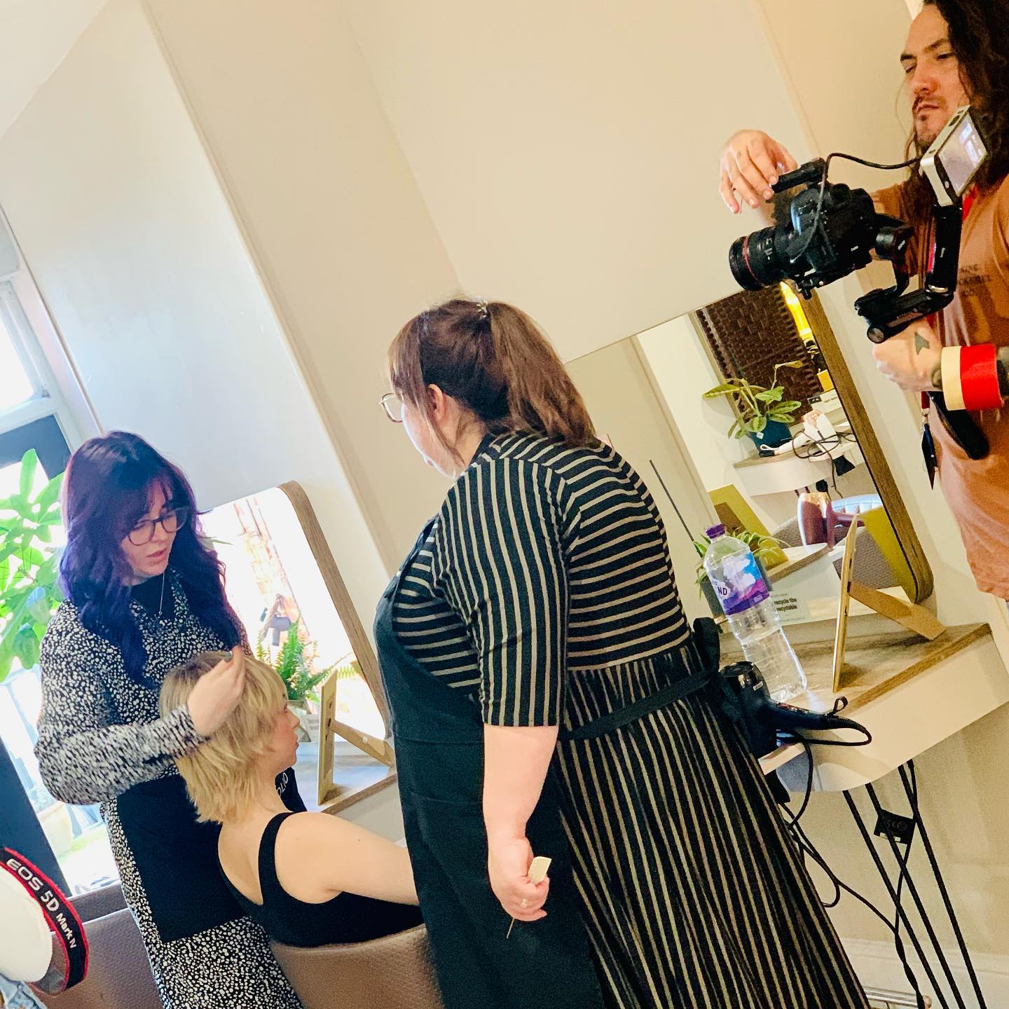 Saks hair salon in Newark stage for signature colour shoot