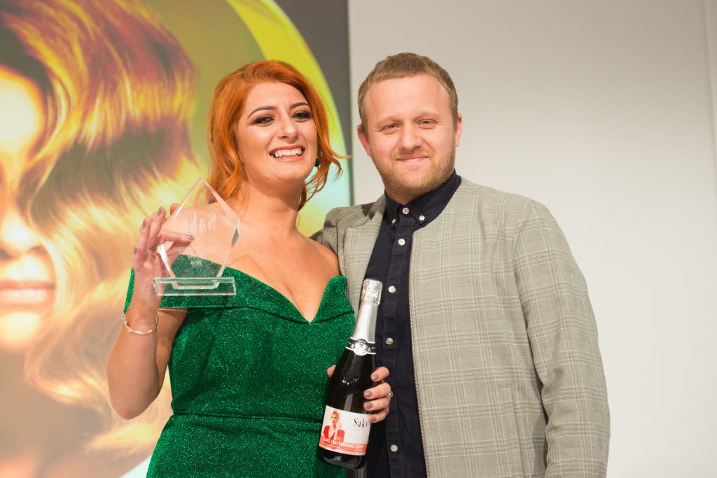 Zoe with Luke Pluckrose at the awards. 